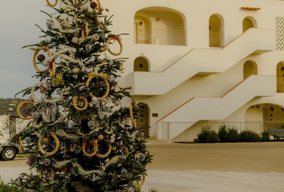 A Christmas Tree in the courtyard of Viceroy's Ombria Algarve resort.