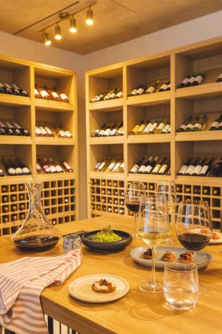 A dinner spread in the Wine Bar at Los Cabos