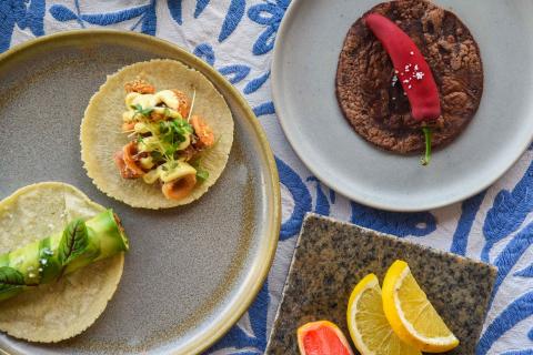 A spread of latin food at Riviera Maya