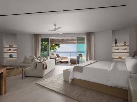 bedroom in the Spice of Life villa at the Viceroy Sugar Beach