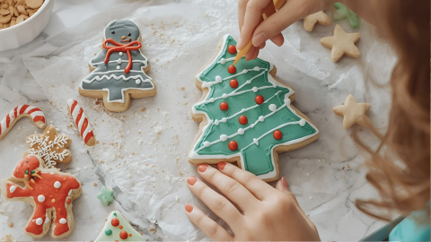Decorating gingerbread cookies