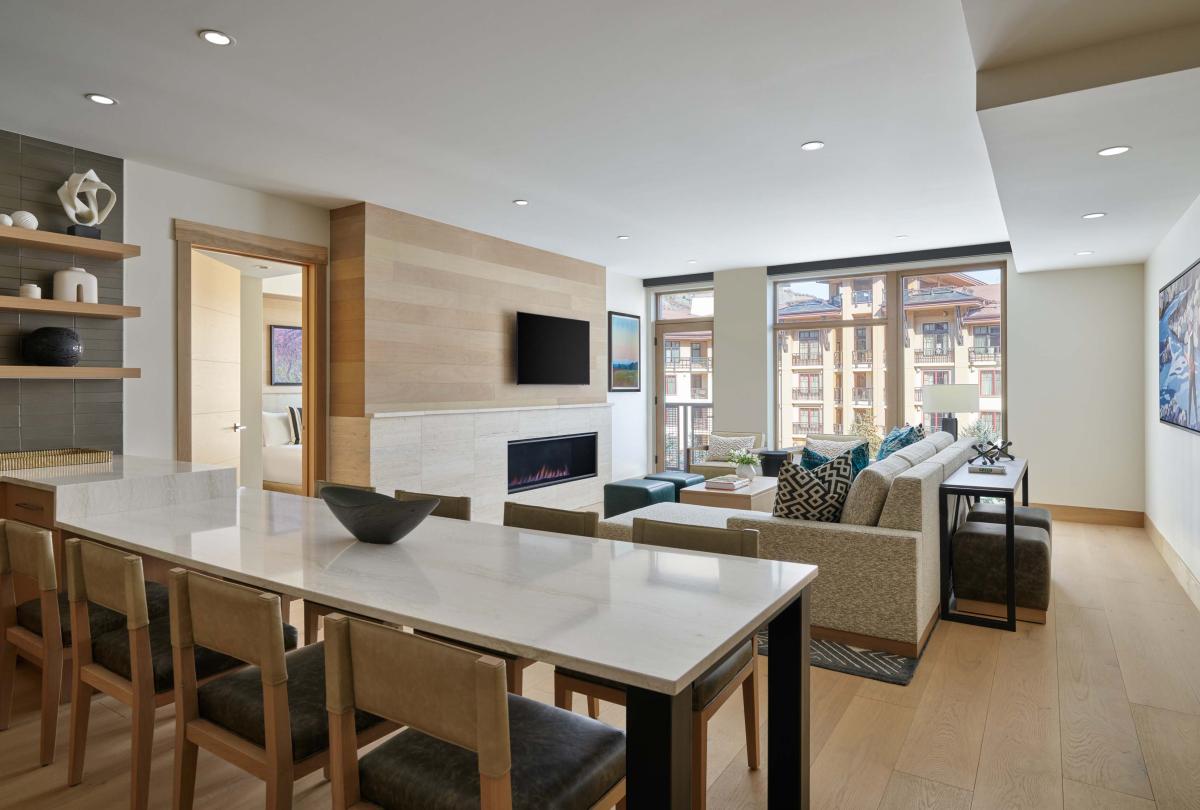 cirque two bedroom residence dining area and living room