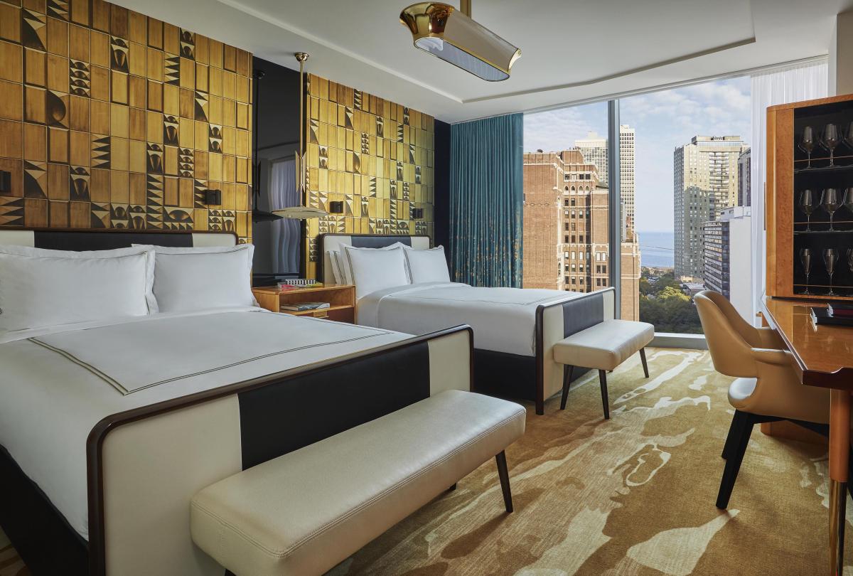 interior view of Deluxe room at Viceroy Chicago