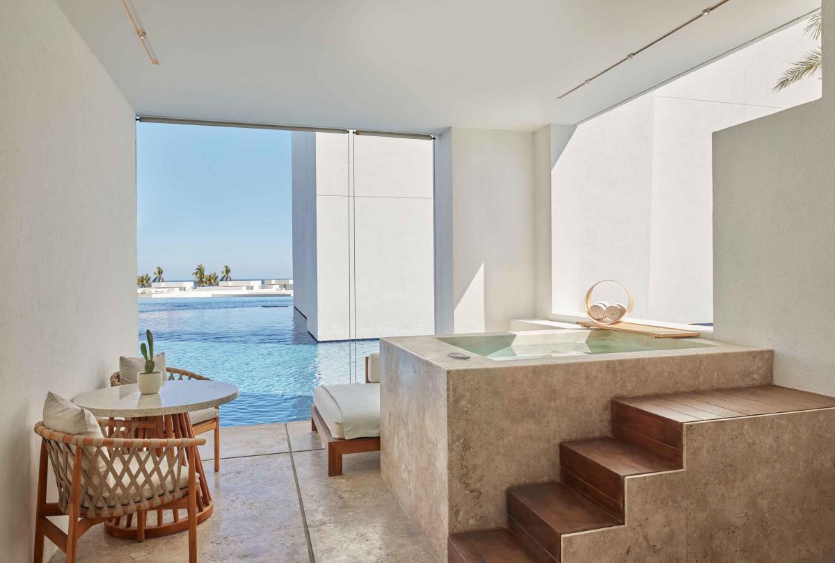 interior view of Los Cabos Junior Suite plunge pool