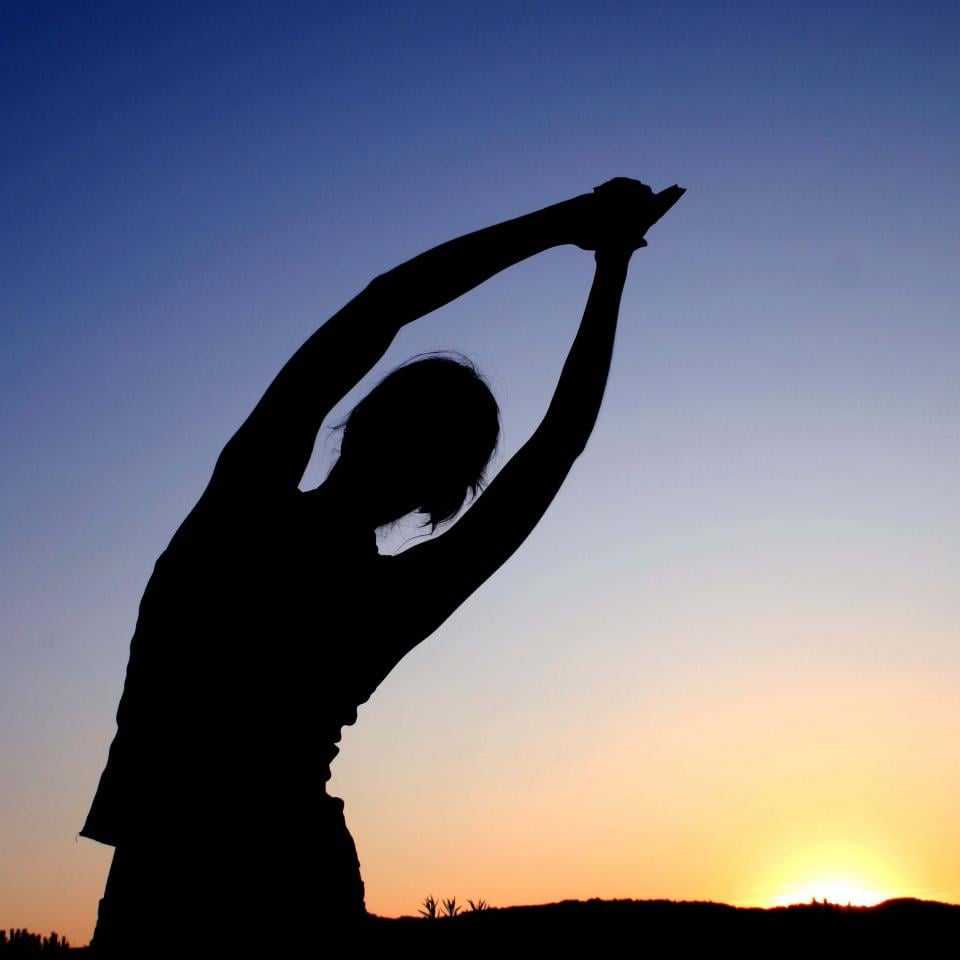 shadow of a person stretching