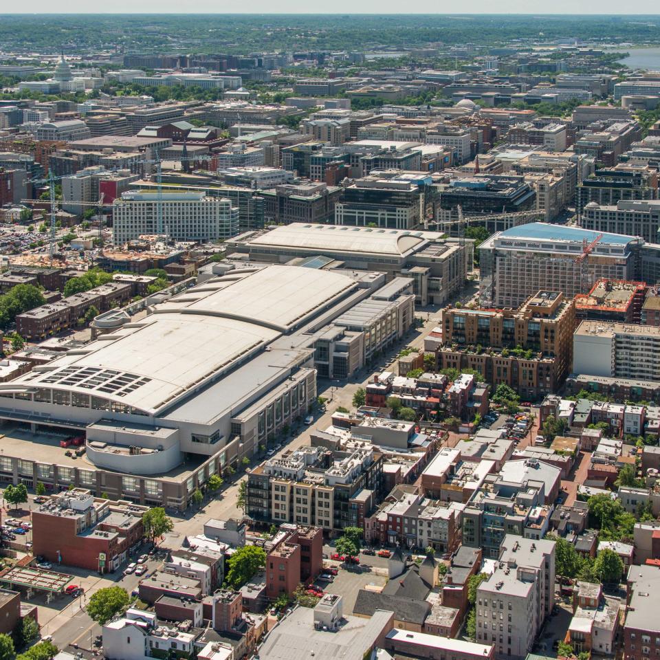 Aerial view of the Capital One Center in Washington, DC