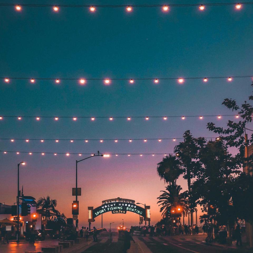 Ocean avenue at night