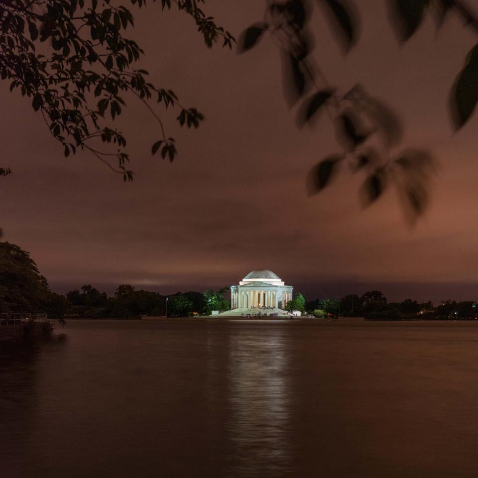 A moonlit monument in Washington DC