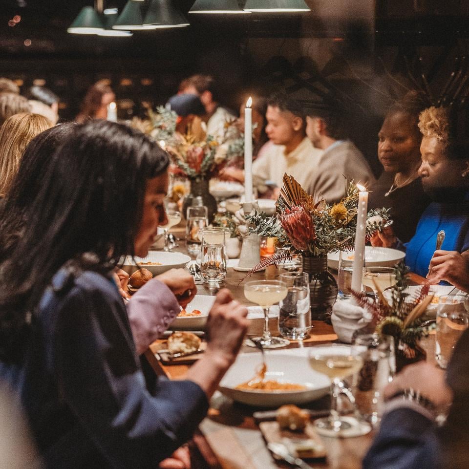 People having a nice dinner at a restaurant 