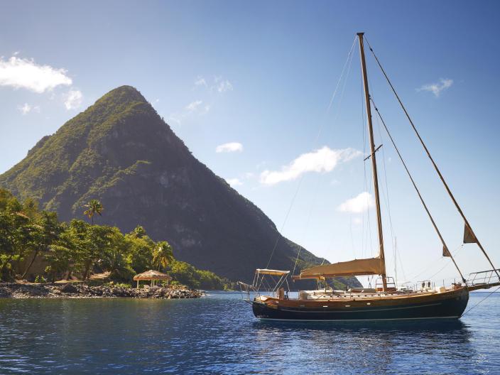 luxury cruise boat in bay