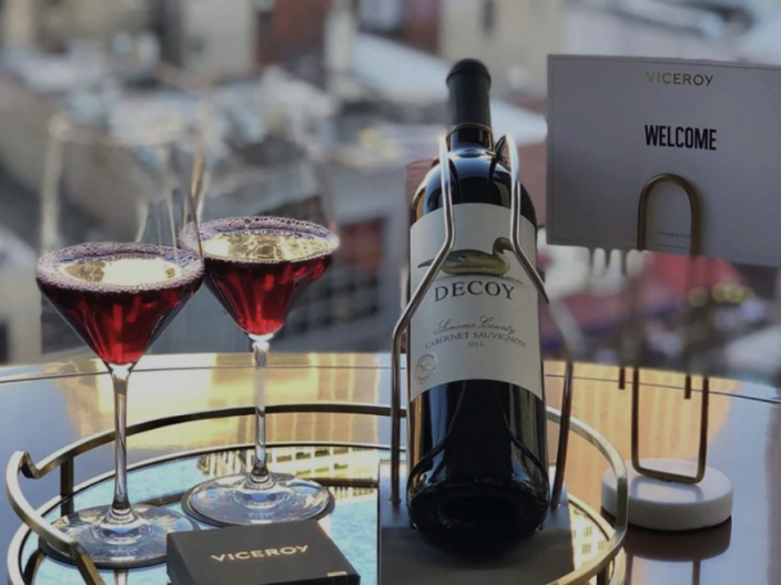 welcome bottle of wine