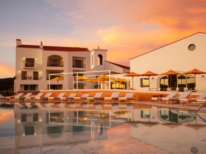 Pool area at sunset at Viceroy Ombria Algarve