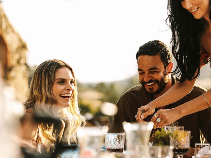 People celebrating with some food and drinks at Viceroy Ombria Algarve