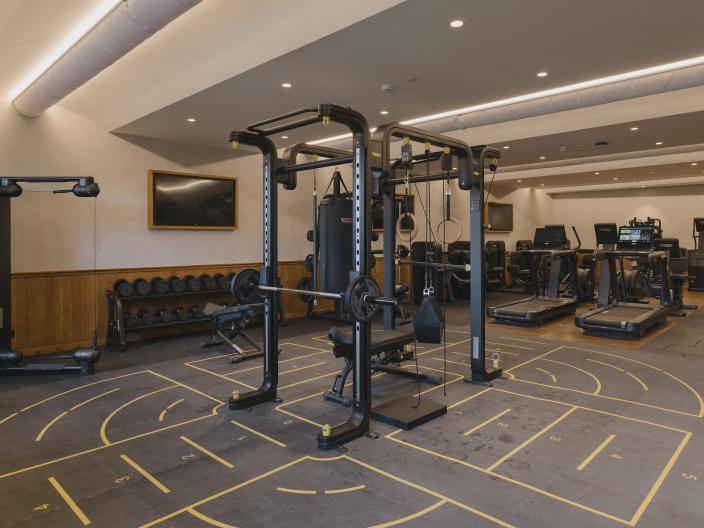 A gym with fitness equipment at Ombria Algarve