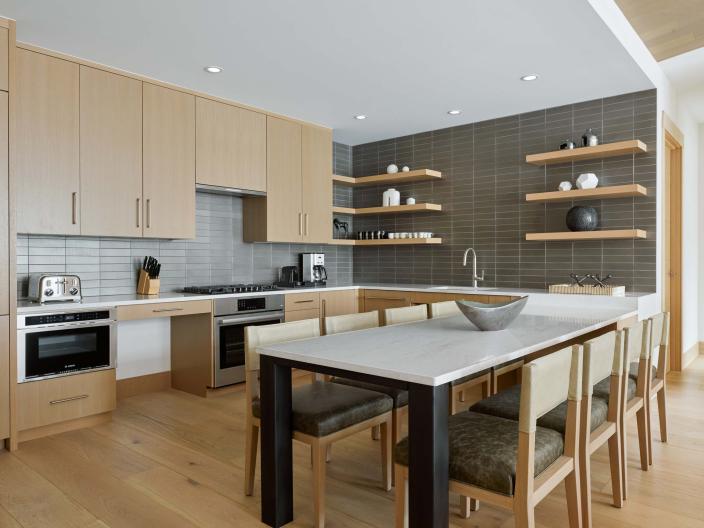 A fully-stocked kitchen in a Snowmass hotel room