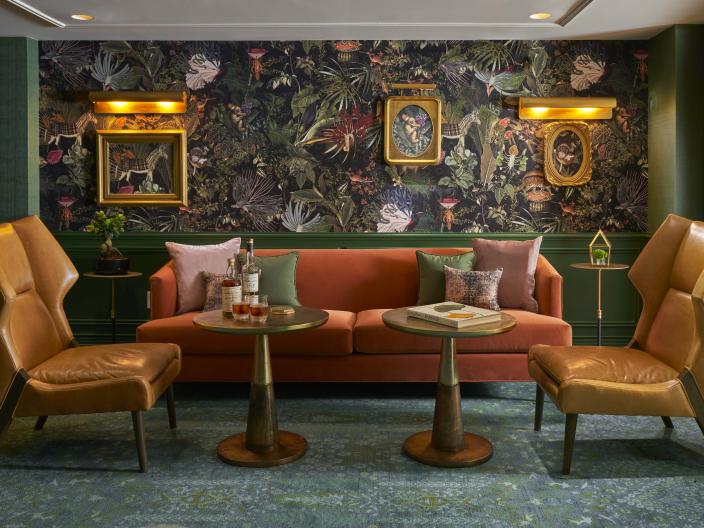 A stylish lounge area at Dovetail Restaurant, at Viceroy Washington DC