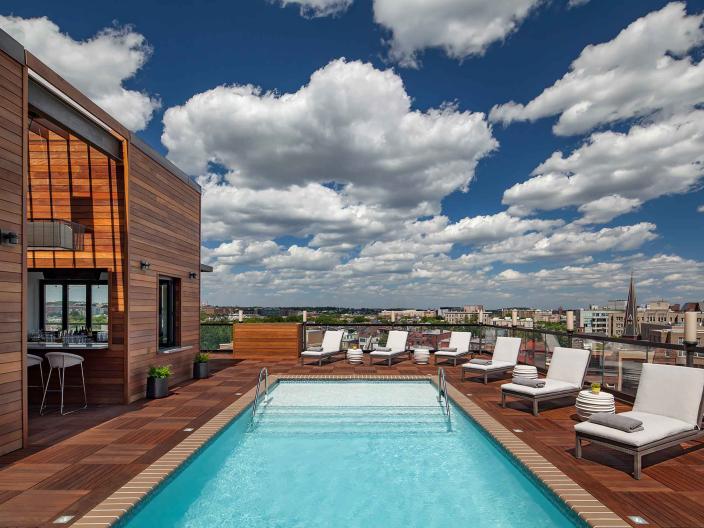 A rooftop pool and bar at Viceroy Washington DC