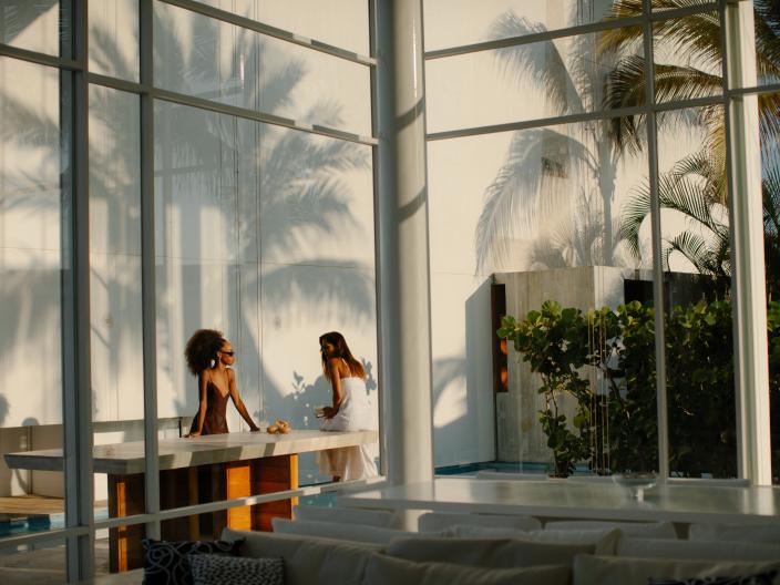 two women outside 5 bedroom villa