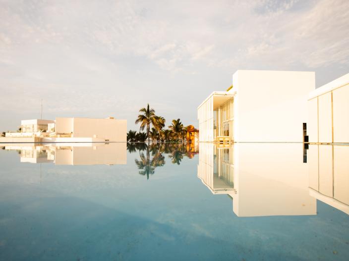 A plunge pool outside of a Viceroy Los Cabos Villa