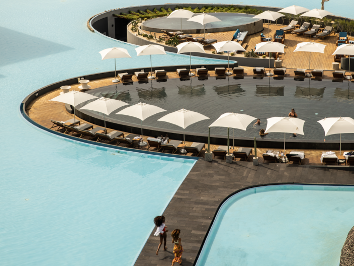 the iconic architecture and pools of the Viceroy Los Cabos hotel