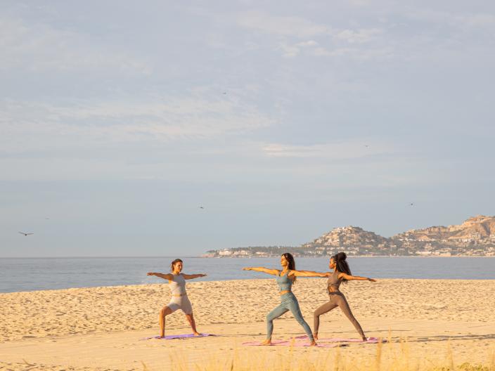 yoga on beach