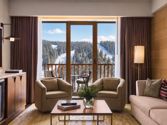 View of ski slopes from Viceroy Kopaonik Serbia
