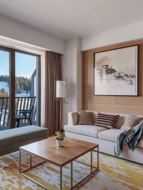 The living space of a suite at Viceroy Kopaonik Serbia