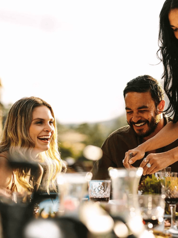 People celebrating with some food and drinks at Viceroy Ombria Algarve