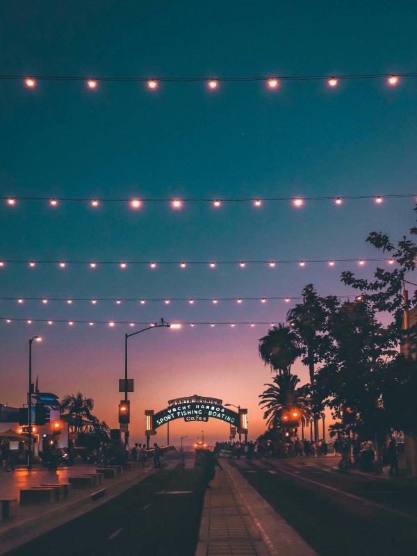 Santa Monica pier at sunset