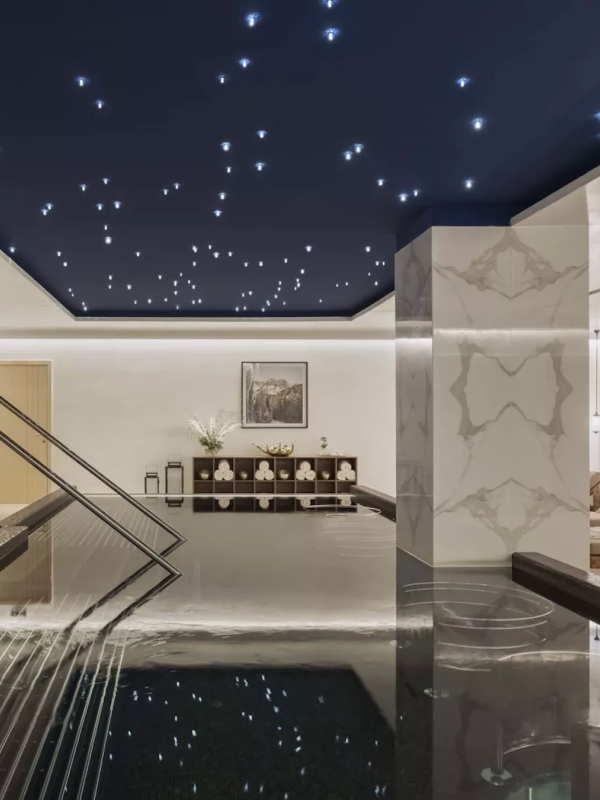 Interior of the spa at Viceroy Serbia with a pool and lounge area