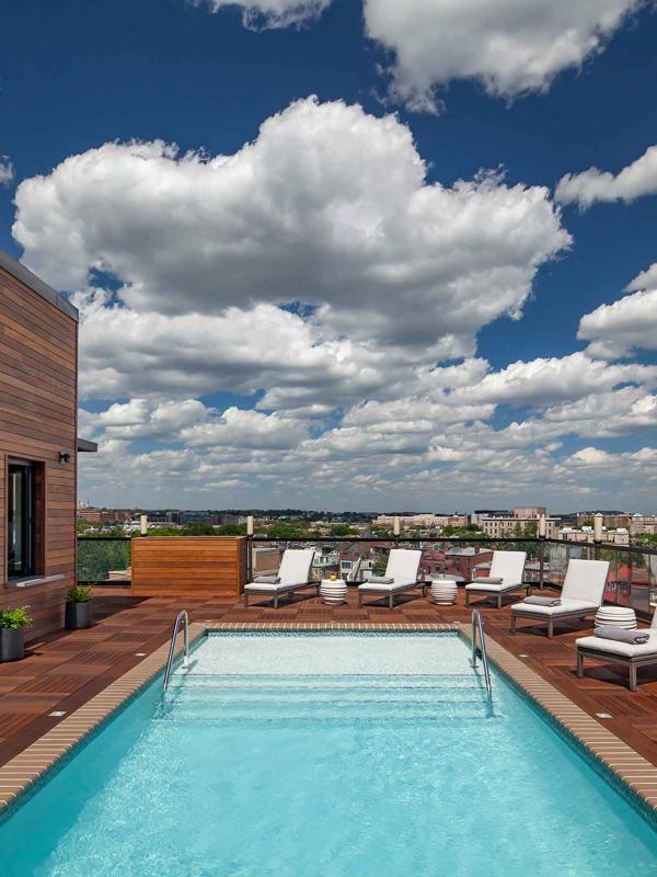 A rooftop pool and bar at Viceroy Washington DC