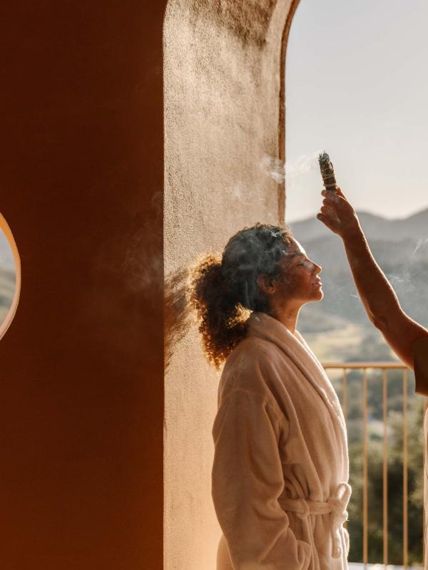 A woman receives a spa treatment
