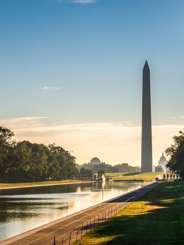 The Washington Monument at golden hour