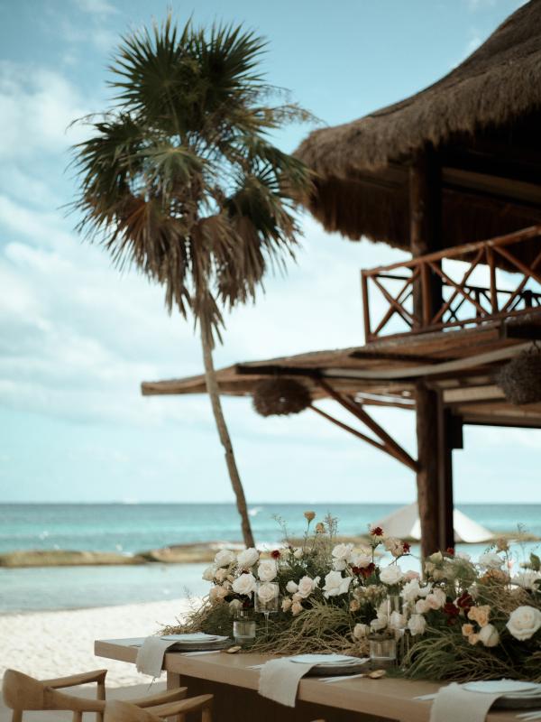 A beautiful wedding arranged at the beach