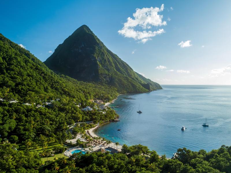 aerial view of Sugar Beach, A Viceroy Resort