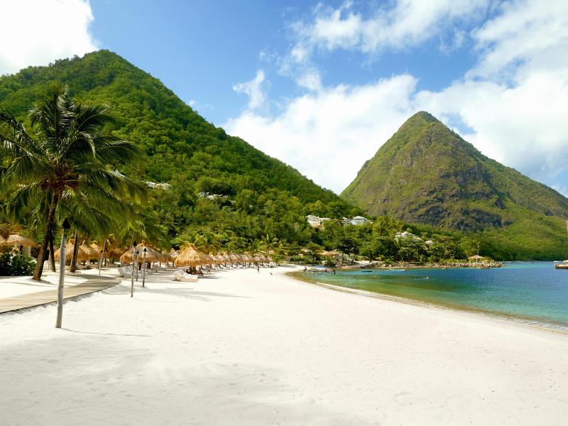 view of mountains from beach