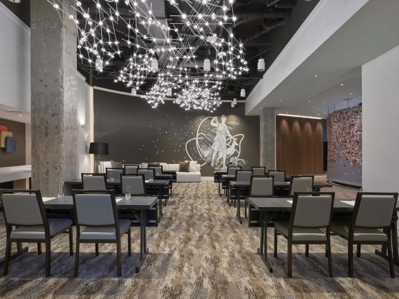 The Barton room at Hotel Zena, arranged for a conference