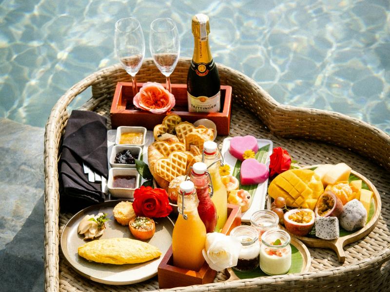 food in pool